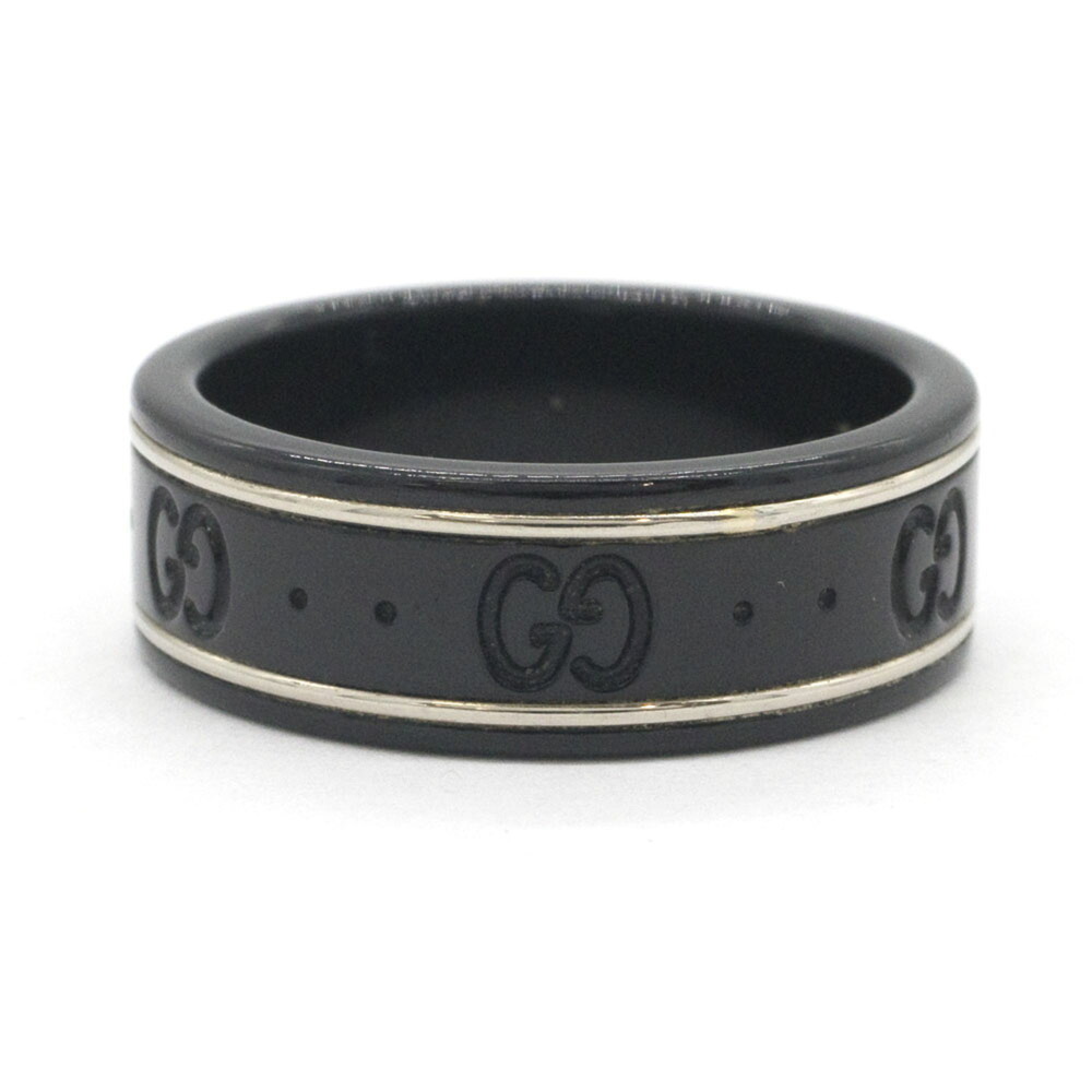 Gucci Icon Ring 225985 WG Synthetic Corundum Size 1 GG Women's GUCCI